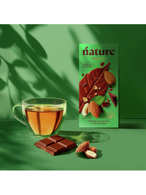 Шоколад N Nature темный с миндалем веган, 70г