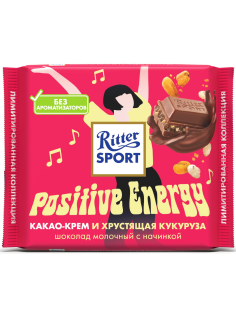 Шоколад Ritter Sport молочный c какао-крем и хрустящая кукуруза, 100г