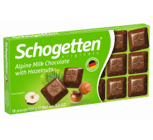 Шоколад молочный Schogetten Альпийский с фундуком, 100г