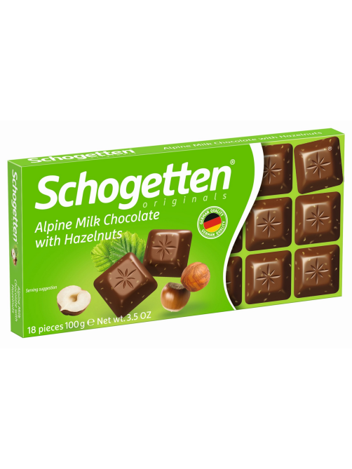Шоколад молочный Schogetten Альпийский с фундуком, 100г