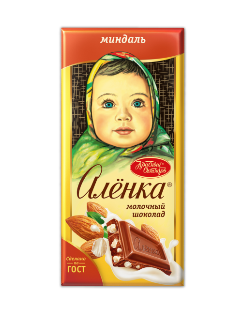Шоколад Аленка молочный с миндалем, 75г