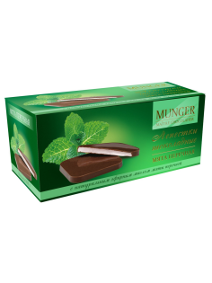 Лепестки из темного шоколада Munger с мятой, 160г
