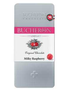 Шоколад Bucheron молочный с кусочками малины, 100г