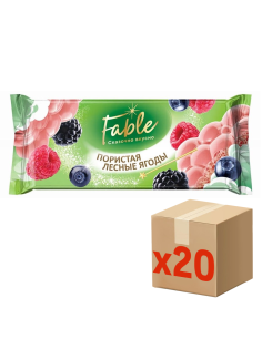 Плитка кондитерская Fable белая пористая с лесными ягодами, 90г x 20 шт
