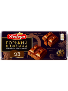 Шоколад горький Победа вкуса какао 72%, 100г