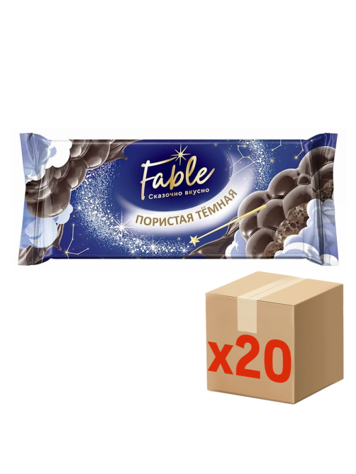 Плитка кондитерская Fable темная пористая, 90г x 20 шт