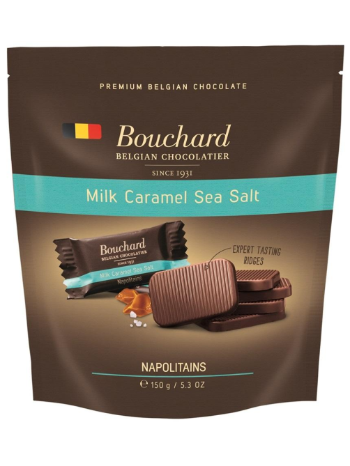 Мини-шоколад Bouchard Napolitains молочный карамель и морская соль, 150г