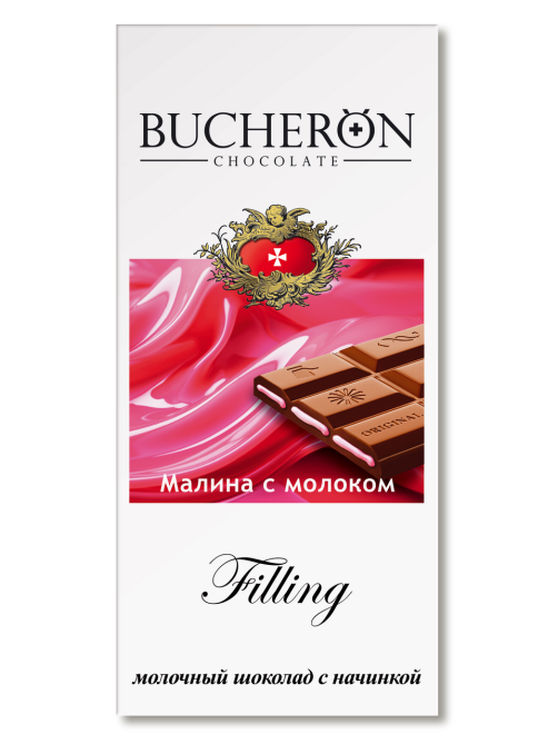 Шоколад Bucheron Filling молочный малина и молоко, 85г
