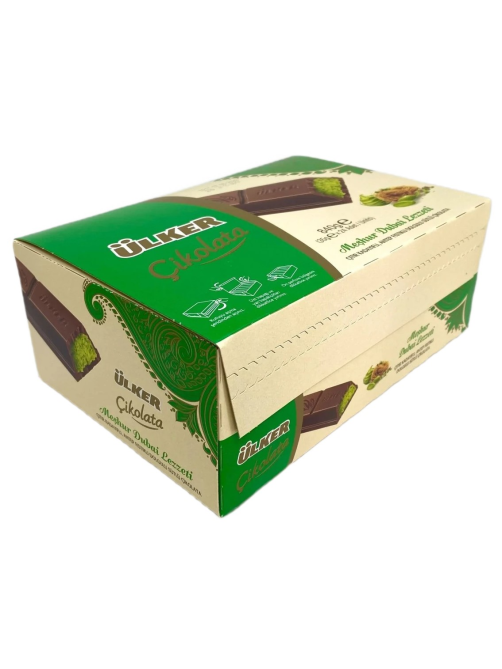 Шоколад Ulker Dubai молочный с фисташковой начинкой и кадаифом, 35г