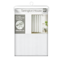 Tarrington House Штора для ванной белая жаккард прозрачные кольца, 180 x 200см