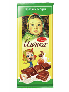 Шоколад Красный Октябрь Аленка с начинкой Тройной десерт, 85г