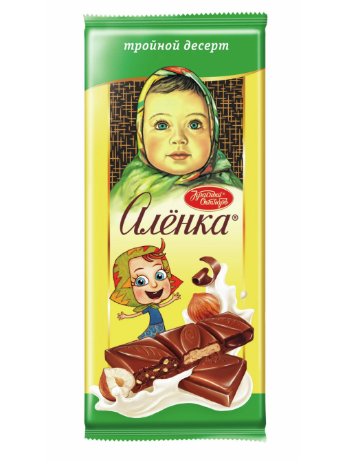 Шоколад Красный Октябрь Аленка с начинкой Тройной десерт, 85г