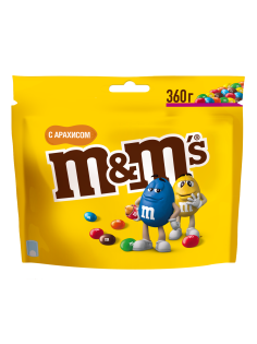Конфеты M&M's драже с арахисом и молочным шоколадом, 360г