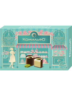 Набор шоколадных конфет Комильфо с двухслойной начинкой со вкусом фисташки, 116г