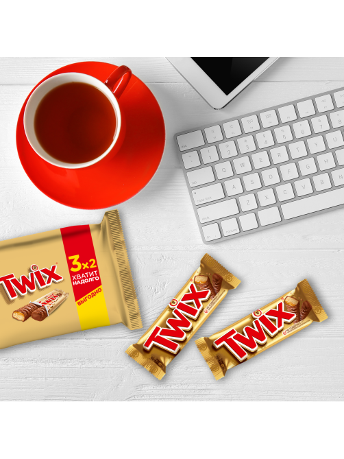 Батончик шоколадный Twix 55г х 3шт, 165г