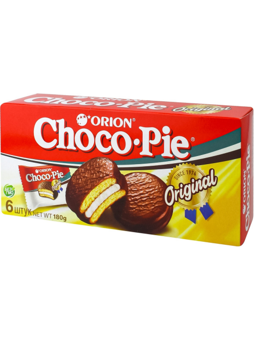 Пирожное Orion Choco Pie бисквитное в глазури, 180г
