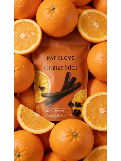 Палочки Patislove апельсиновые в темном шоколаде, 80г