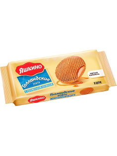 Вафли Яшкино Голландские с карамельной начинкой, 290г