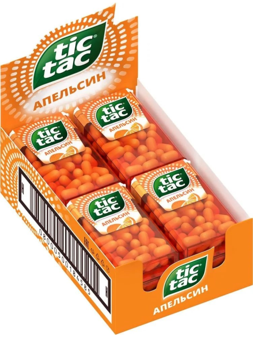 Драже Tic Tac со вкусом апельсина освежающее, 16г x 12 шт