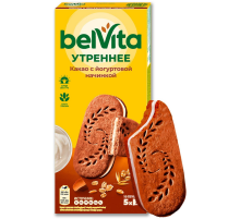 Печенье сэндвич Belvita Утреннее с какао и йогуртовой начинкой, 253г