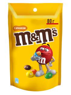 Конфеты M&M's драже с арахисом и молочным шоколадом, 80г