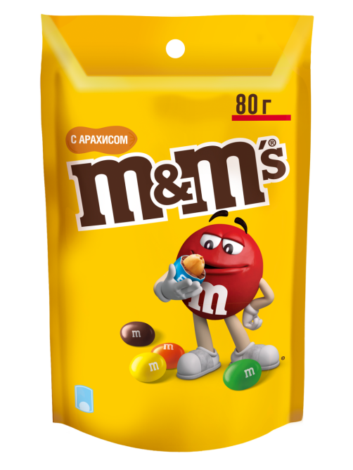Конфеты M&M's драже с арахисом и молочным шоколадом, 80г