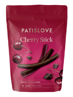 Палочки Patislove вишневые в темном шоколаде, 80г