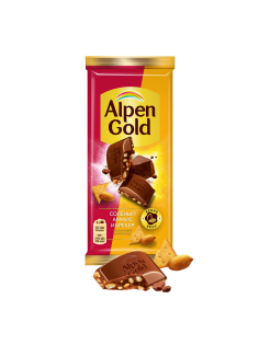 Шоколад молочный Alpen Gold соленый арахис-крекер, 80г