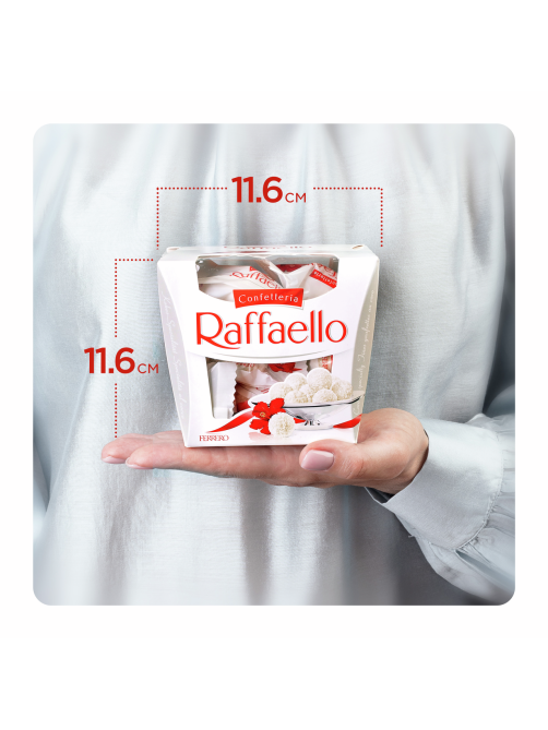 Конфеты в коробке Raffaello с цельным миндальным орехом в кокосовой обсыпке, 150г