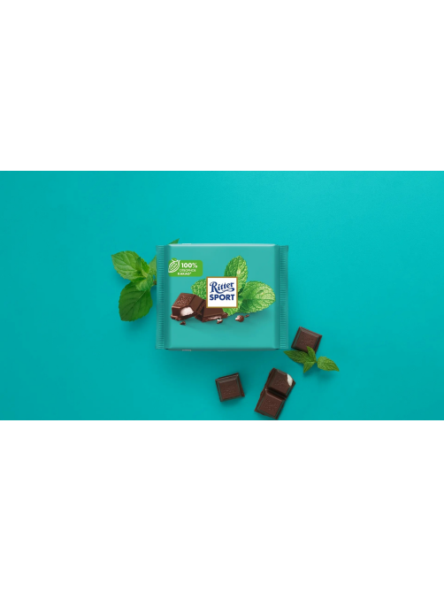 Шоколад Ritter Sport темный с мятой, 100г