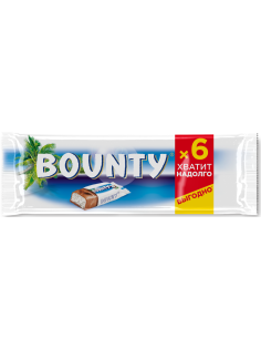 Батончик шоколадный Bounty 27.5г х 6шт, 165г