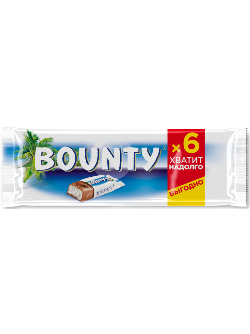 Батончик шоколадный Bounty 27.5г х 6шт, 165г