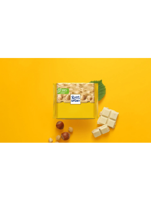 Шоколад Ritter Sport белый Цельный лесной орех и хлопья, 100г