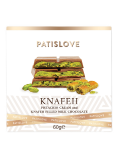 Шоколад Patislove молочный тесто катаифи-фисташка, 60г