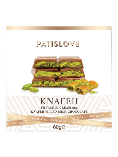 Шоколад Patislove молочный тесто катаифи-фисташка, 60г