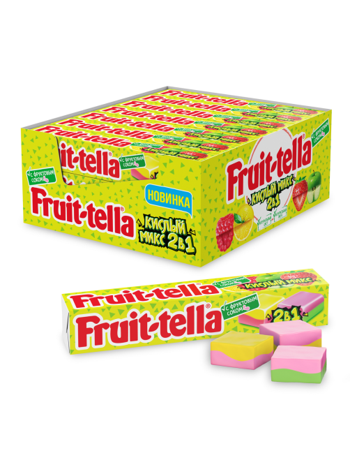 Конфеты жевательные Fruittella Кислый микс, 41г x 21 шт