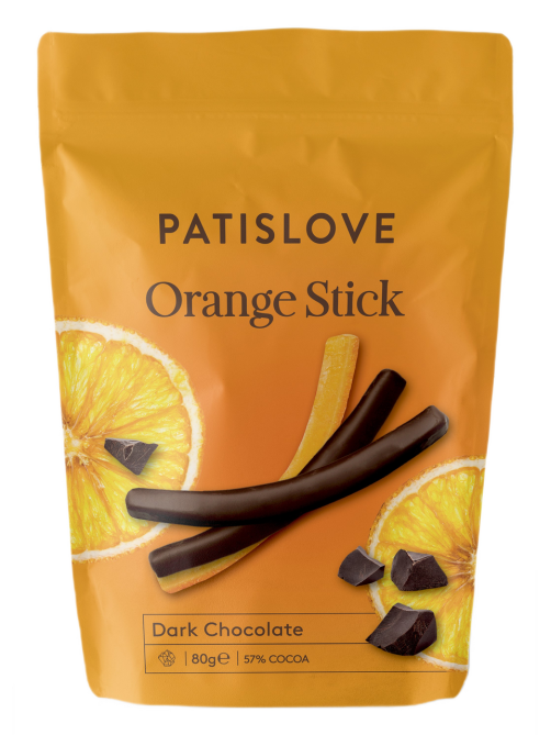 Палочки Patislove апельсиновые в темном шоколаде, 80г