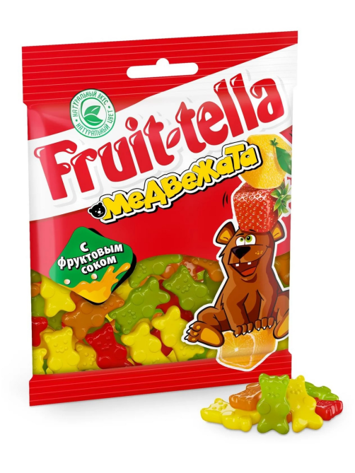 Мармелад жевательный Fruittella Медвежата с фруктовым соком, 70г