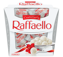 Конфеты в коробке Raffaello с цельным миндальным орехом в кокосовой обсыпке, 150г
