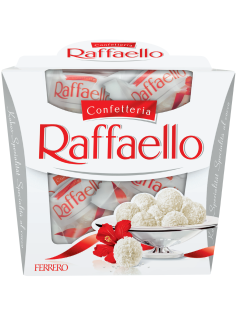 Конфеты в коробке Raffaello с цельным миндальным орехом в кокосовой обсыпке, 150г