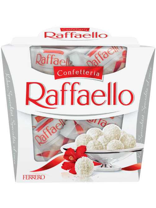 Конфеты в коробке Raffaello с цельным миндальным орехом в кокосовой обсыпке, 150г