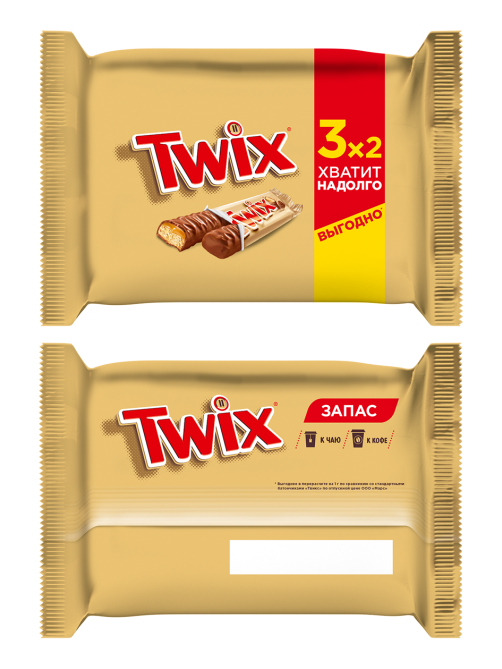 Батончик шоколадный Twix 55г х 3шт, 165г