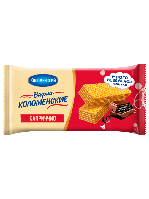 Вафли Коломенское Каприччио с шоколадной начинкой, 200г