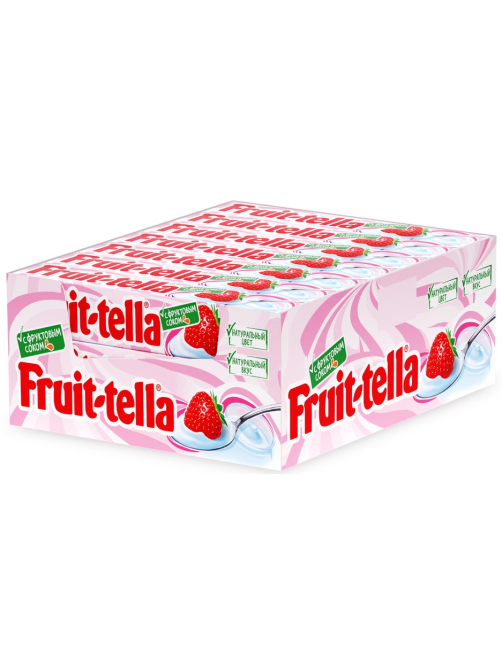Конфеты жевательные Fruittella Клубничная с йогуртом, 41г x 21 шт