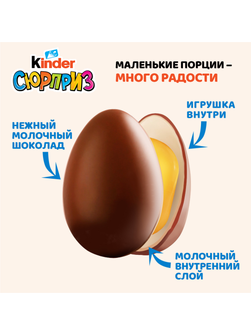 Шоколадное яйцо Kinder Сюрприз с игрушкой внутри коллекция Эмоции, 20г
