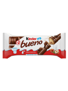 Вафли Kinder Bueno покрытые молочным шоколадом с молочно-ореховой начинкой, 43г