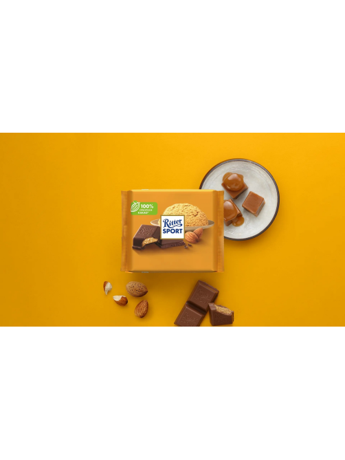 Шоколад Ritter Sport молочный карамельный мусс с миндалем, 100г