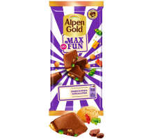 Шоколад Alpen Gold Max Fun Карамель-мармелад-печенье молочный, 140г