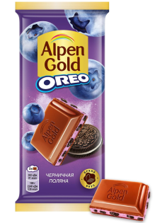 Шоколад Alpen Gold Oreo Черничная поляна молочный, 85г