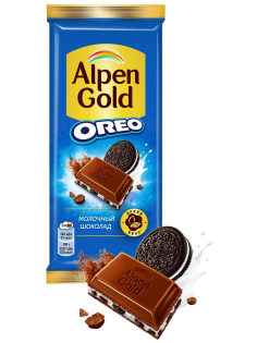 Шоколад Alpen Gold Oreo молочный, 85г